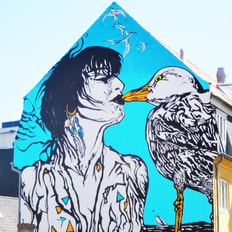 граффити - поцелуй чайки, Орхус